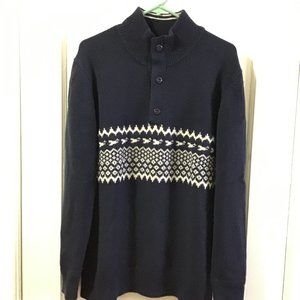 NWT ORVIS VTG. WOOL BLEND NORDIC 1/4 BUTTON SWEATER. M